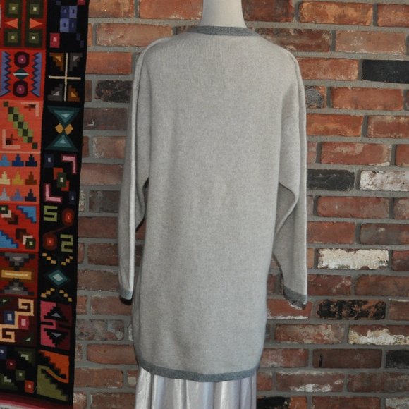 Passport Lambs Wool Angora Blend Tunic Knit Sweater Dress Hearts Seal W/ Halo 42 - Picture 3 of 9